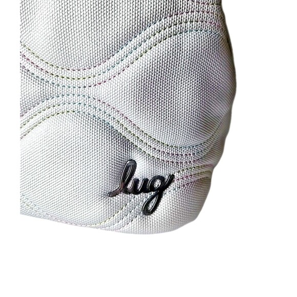 Lug Tempo Tote Vegan Leather Metallic Silver Ice Pop Multicolor Stitching RFID - Picture 4 of 16